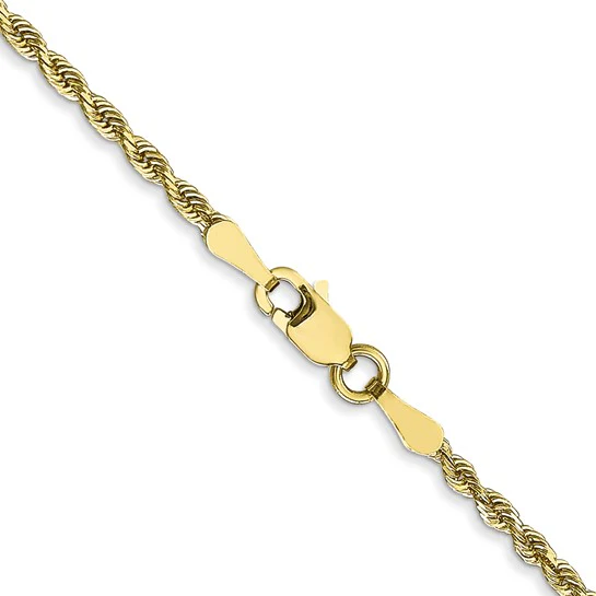 Cadena de Cuerda Cuádruple de 10k Oro Amarillo de 2mm con Cierre de Langosta - Image 4