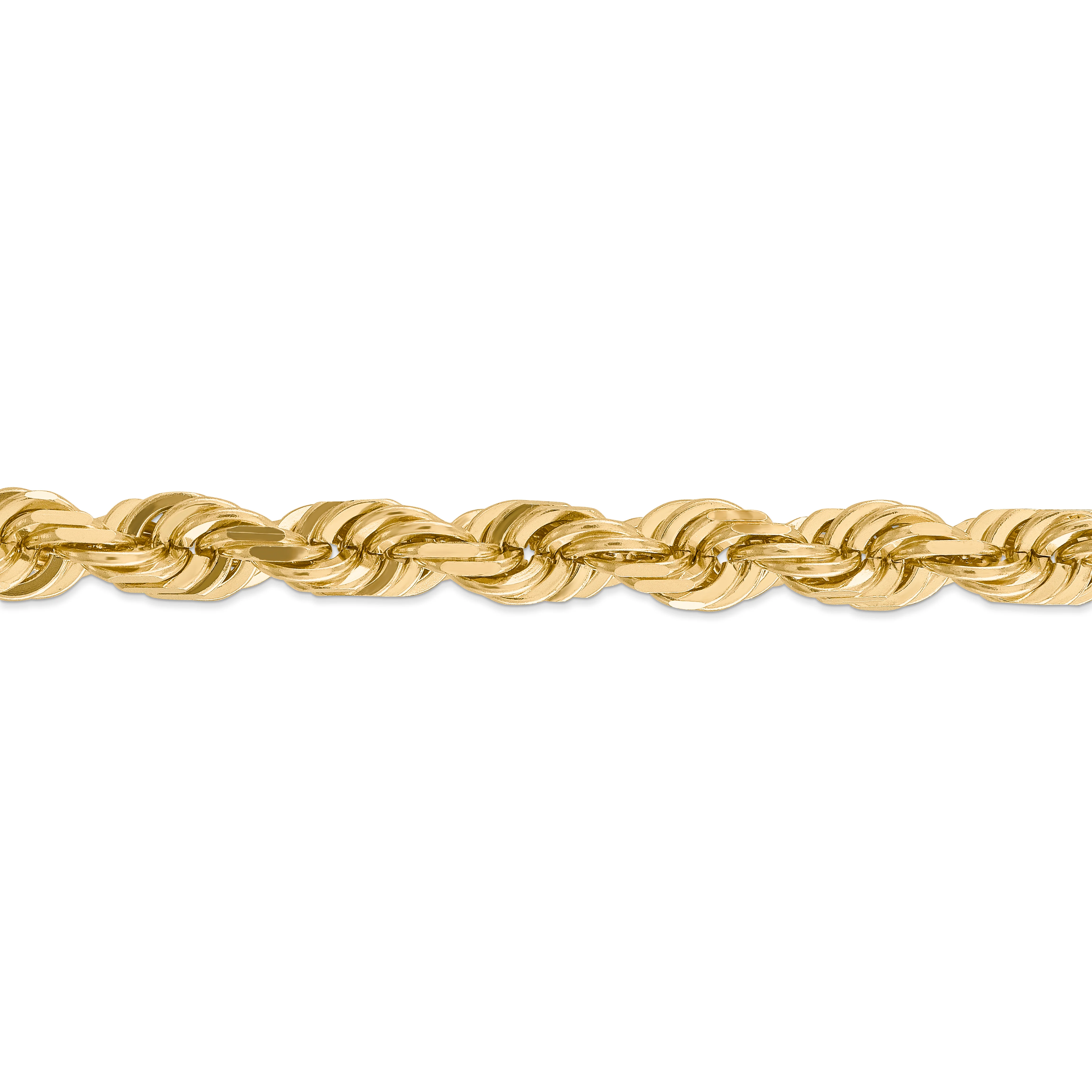 Cadena de Cuerda de 14k con Corte Diamante de 10mm y Cierre de Langosta Elegante - Image 3