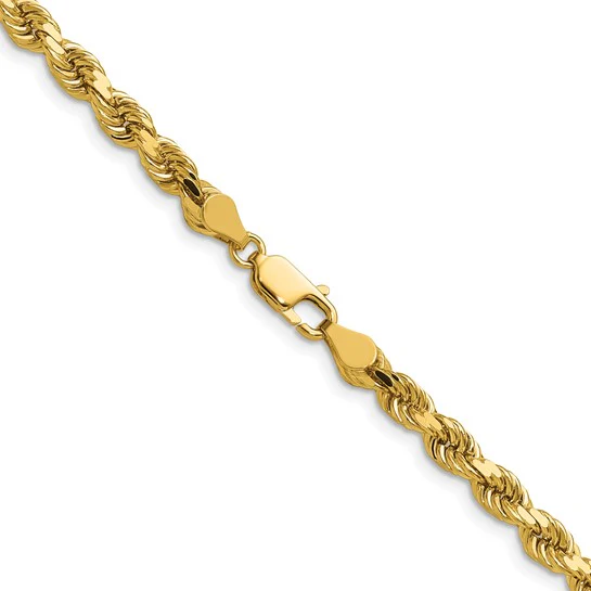 Cadena de Cuerda Diamantada de 14K, 30 Pulgadas, 4.5 mm con Cierre Tipo Langosta - Image 3