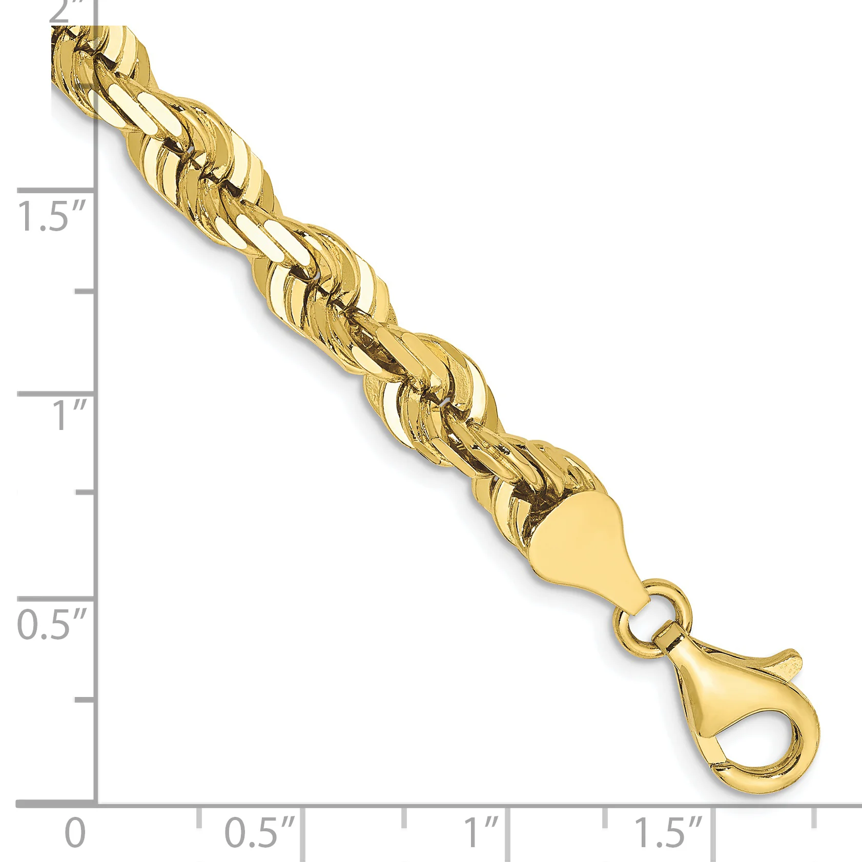 Cadena de Cuerda Cortada con Diamante de 10k de 6.5mm - Image 4