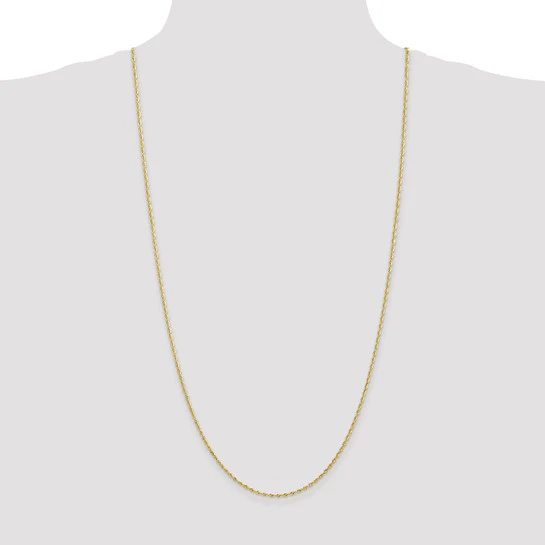 Cadena de Cuerda en Oro Amarillo de 10K – 30 Pulgadas, 1.85 mm con Cierre Langosta - Image 5