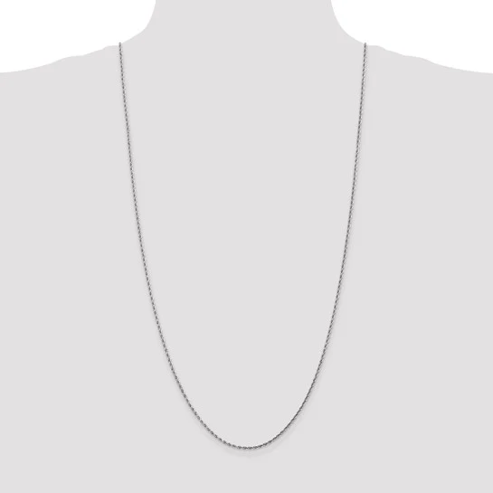 Cadena de Cuerda de Oro Blanco de 14K – 30 Pulgadas, 1.75 mm con Cierre Langosta - Image 5