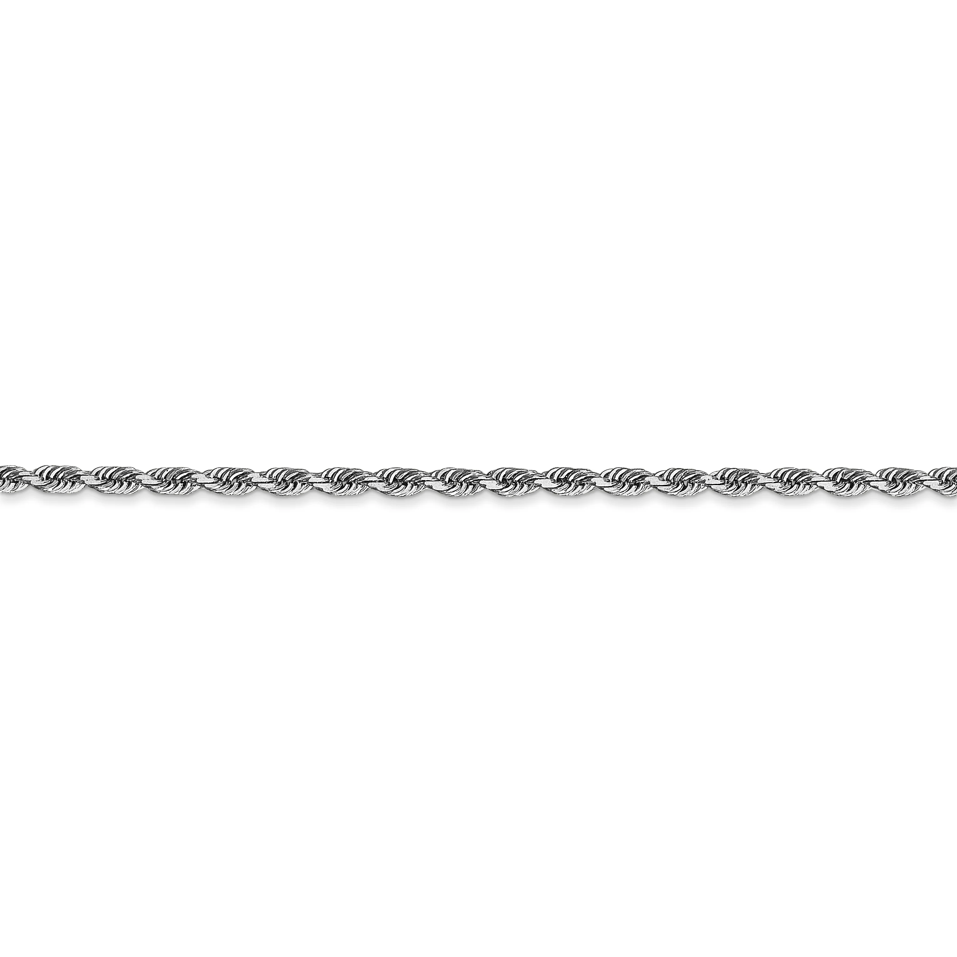 Cadena de Cuerda Cuádruple con Corte Diamantado de Oro Blanco 10K – 26 Pulgadas, 2.25 mm - Image 5