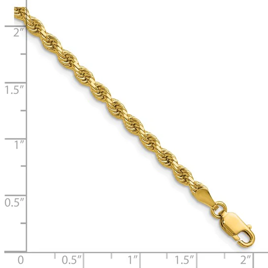 Cadena de Cuerda Diamantada en Oro Amarillo de 14K - Image 4