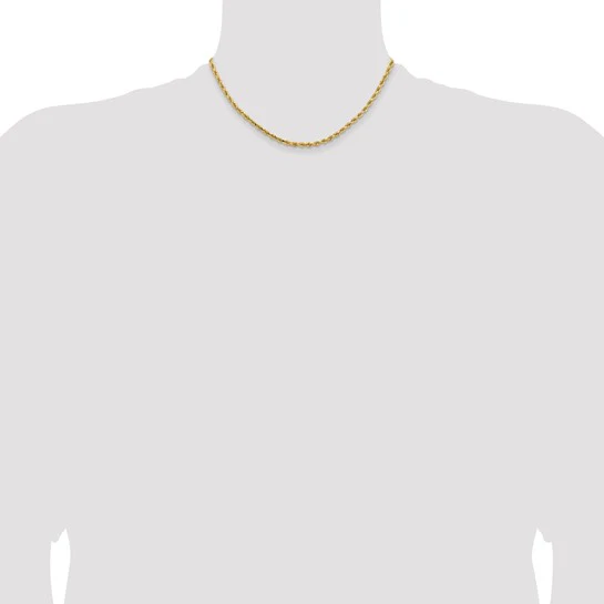 Cadena de Cuerda Diamantada en Oro Amarillo de 14K - Image 5