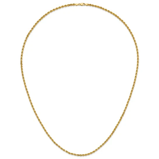 Cadena de Cuerda Diamantada en Oro Amarillo de 14K, 30 Pulgadas, 3.75 mm con Cierre Tipo Langosta - Image 4
