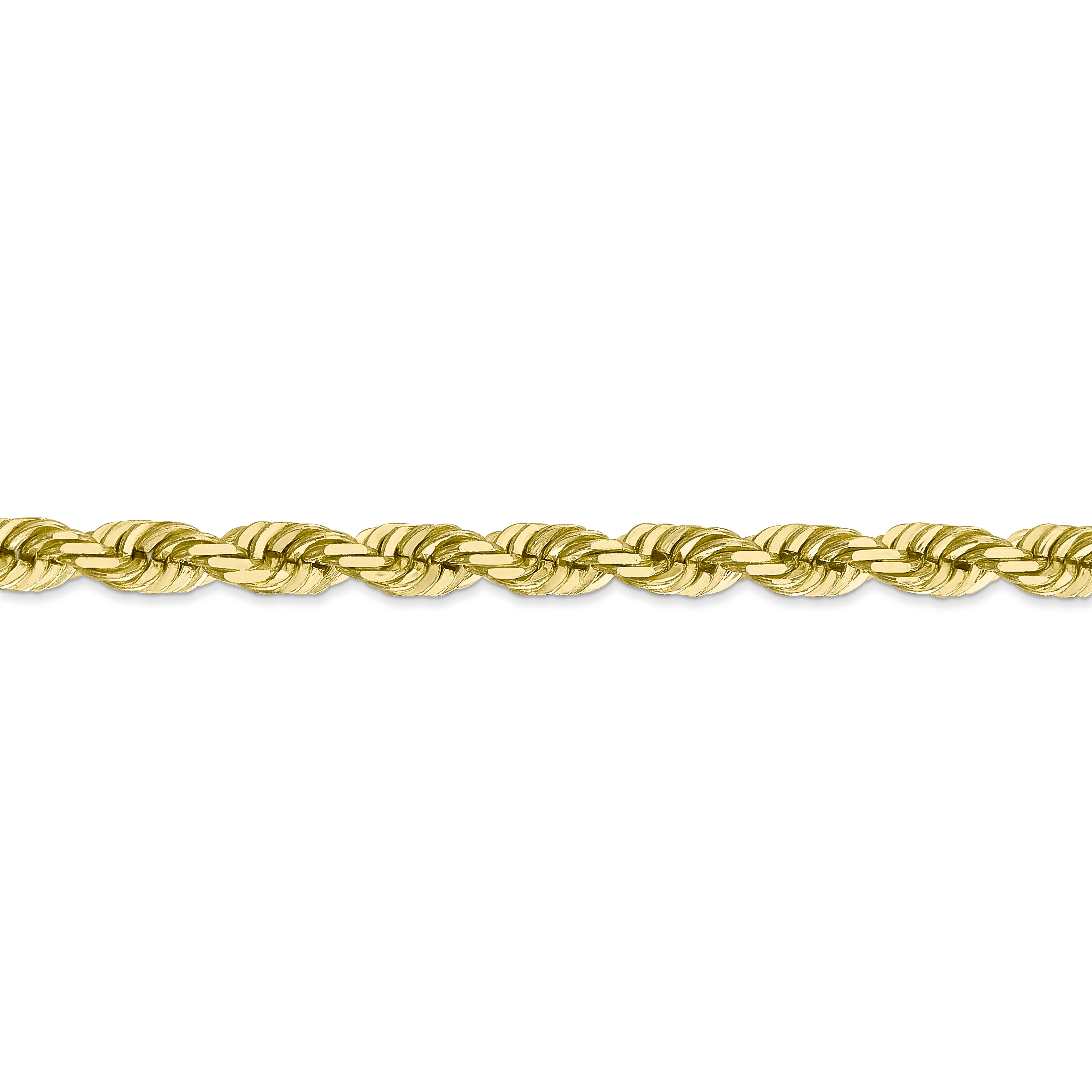 Cadena de Cuerda con Corte Diamantado en Oro Amarillo de 10K, 5.5 mm - Image 3
