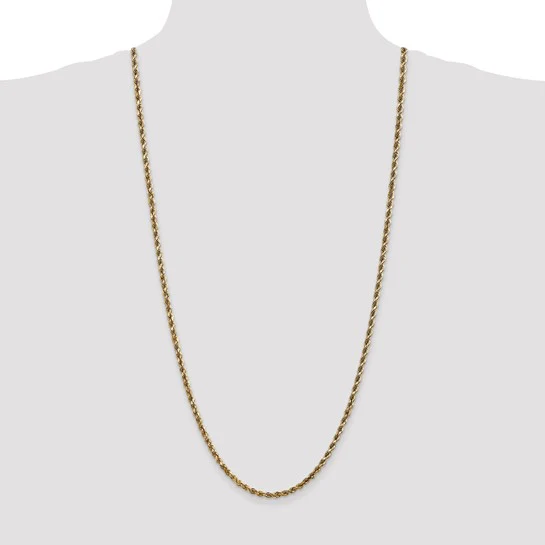 Cadena de Cuerda con Corte Diamantado en Oro Amarillo de 14K, 30 Pulgadas, 3.5 mm - Image 6