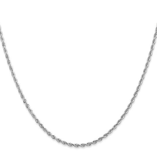 Cadena Cuádruple en Cuerda con Corte Diamantado en Oro Blanco de 10K, 26 Pulgadas, 2 mm