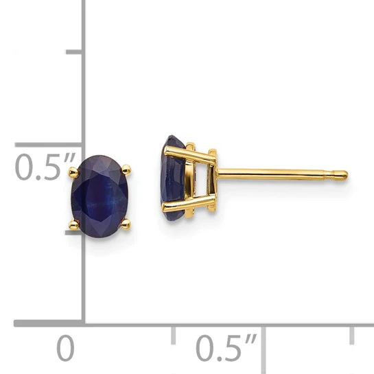 Pendientes de Oro Amarillo de 14k con Zafiros - Septiembre - Image 3