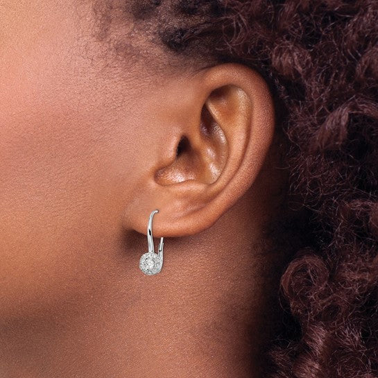 Aretes Colgantes con Cierre de Palanca en Oro de 14k y Diamantes de Laboratorio - Image 14