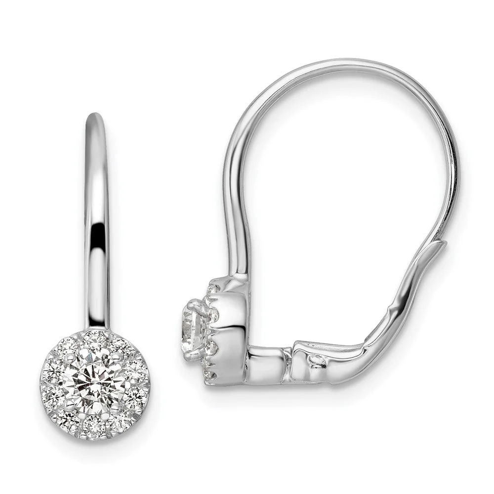 Aretes Colgantes con Cierre de Palanca en Oro de 14k y Diamantes de Laboratorio - Image 4