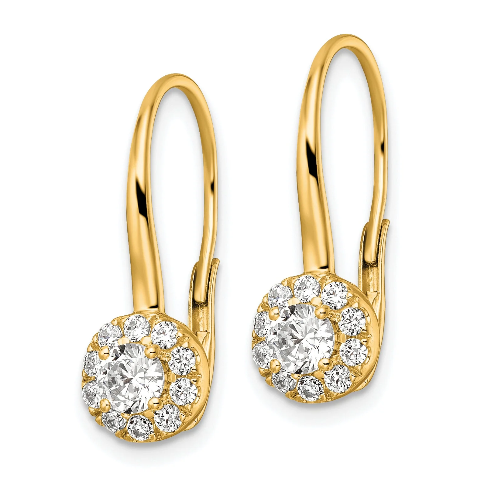 Aretes Colgantes con Cierre de Palanca en Oro de 14k y Diamantes de Laboratorio - Image 8