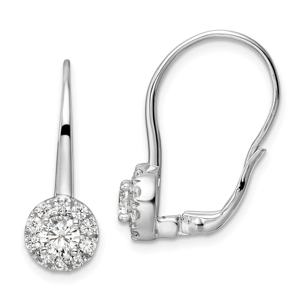 Aretes Colgantes con Cierre de Palanca en Oro de 14k y Diamantes de Laboratorio - Image 9