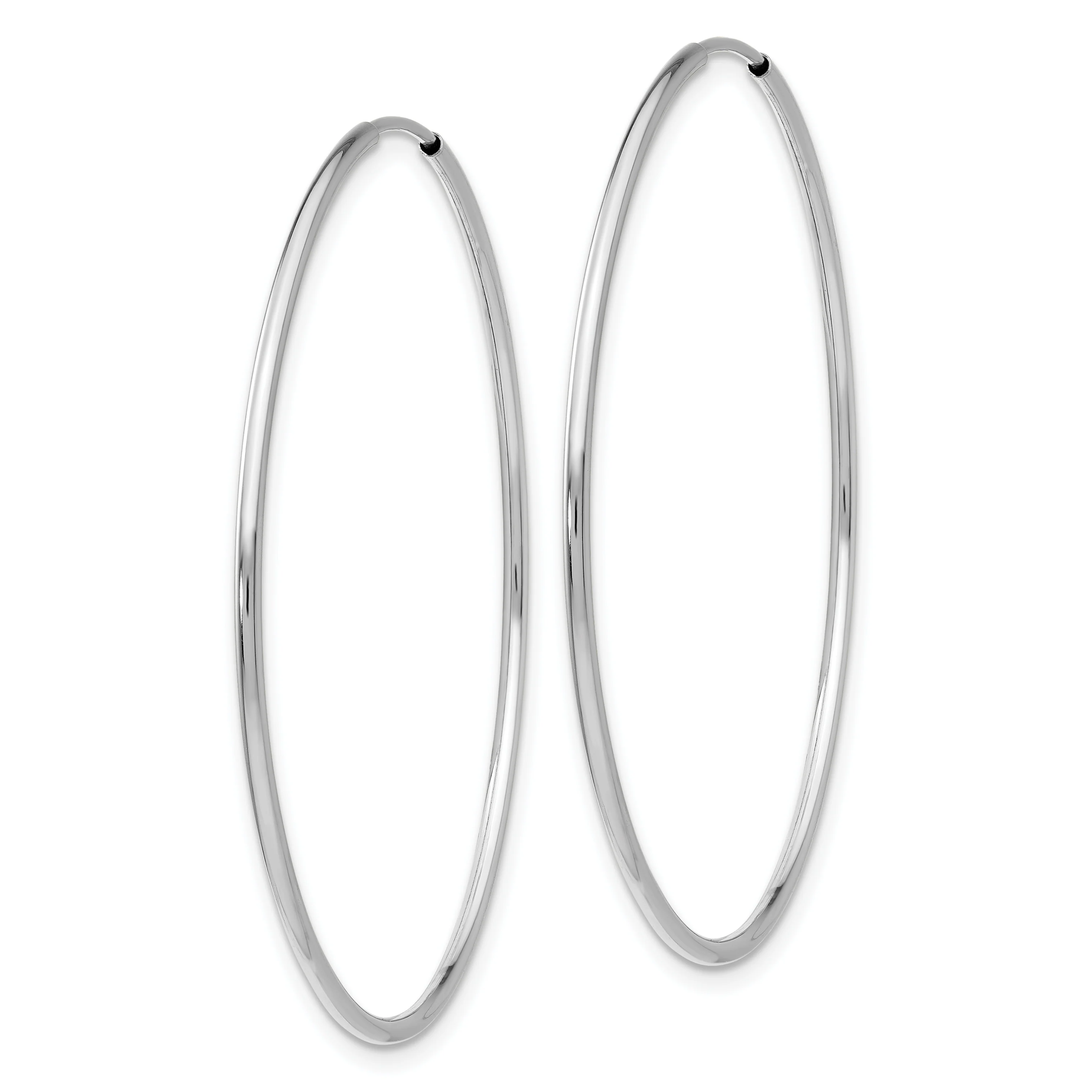 Pendientes de Aro Sin Fin en Oro Blanco de 10K - Image 2