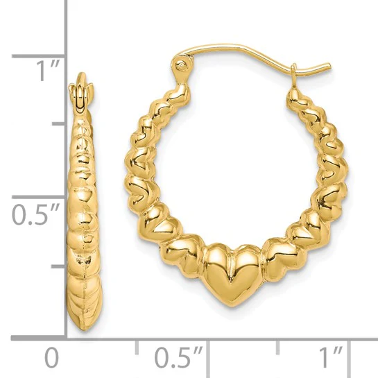 Aretes Clásicos Huecos Pulidos en Oro de 10k - Image 3