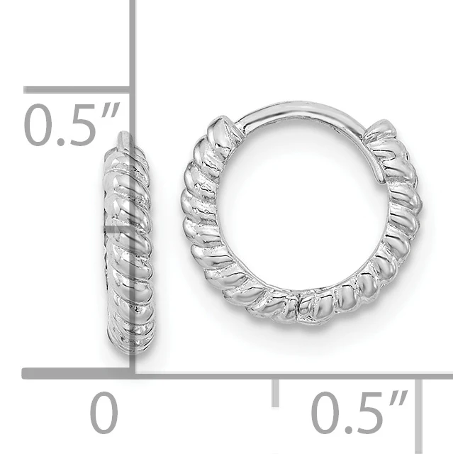 Pendientes de Aro Pulidos de 14K Oro Blanco Madi K - Image 2