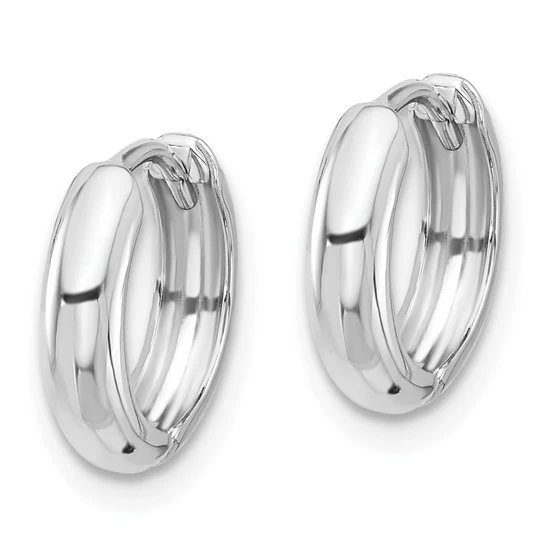 Pendientes de Aro con Bisagra en Oro Blanco de 14k - Image 3