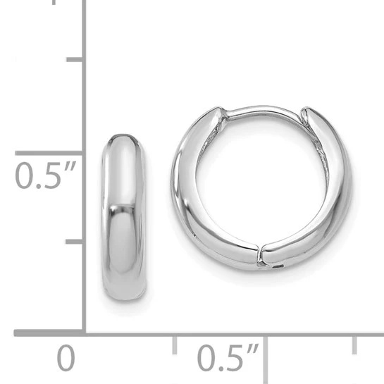 Pendientes de Aro con Bisagra en Oro Blanco de 14k - Image 4