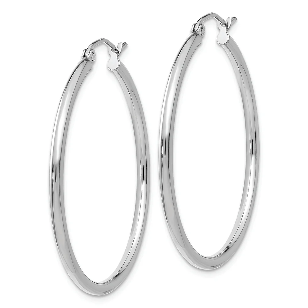 Aros Grandes de Tubo con Corte Diamante, Oro Rosa de 14k, Pulidos y Livianos - Image 2