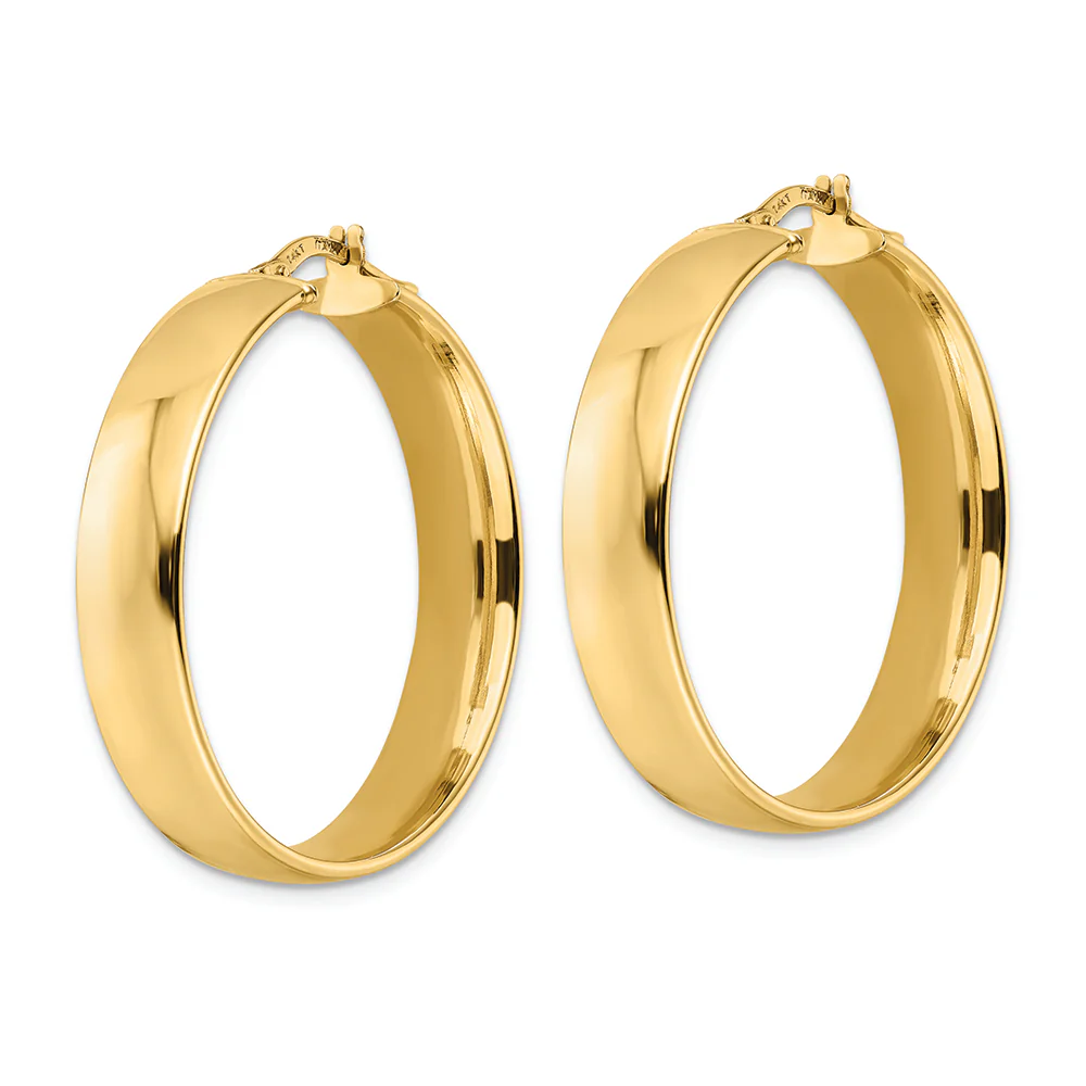 Pendientes de Aro Pulido en Oro Amarillo de 14K - Image 2