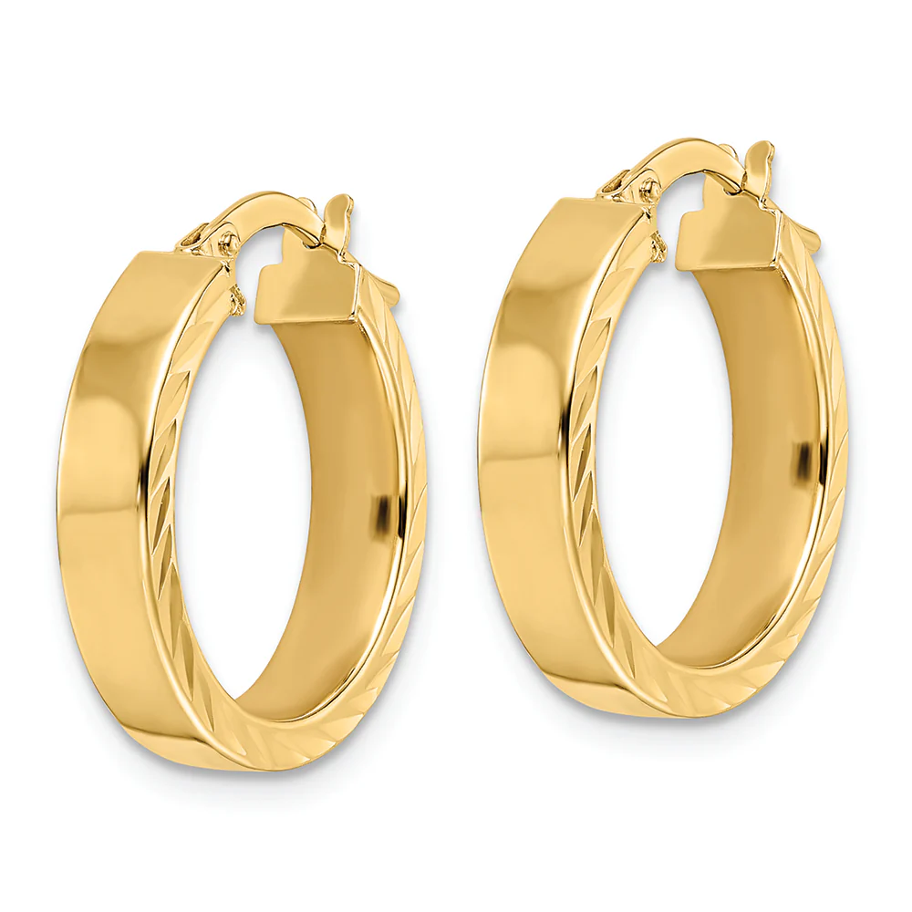 Pendientes de Aro Pulido en Oro Amarillo de 14K - Image 2