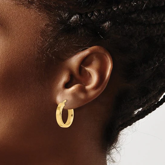 Pendientes de Aro Pulido en Oro Amarillo de 14K - Image 4