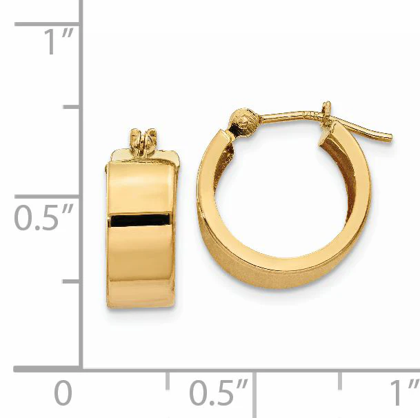 Pendientes de Aro Pulido en Oro Amarillo de 14K - Image 3