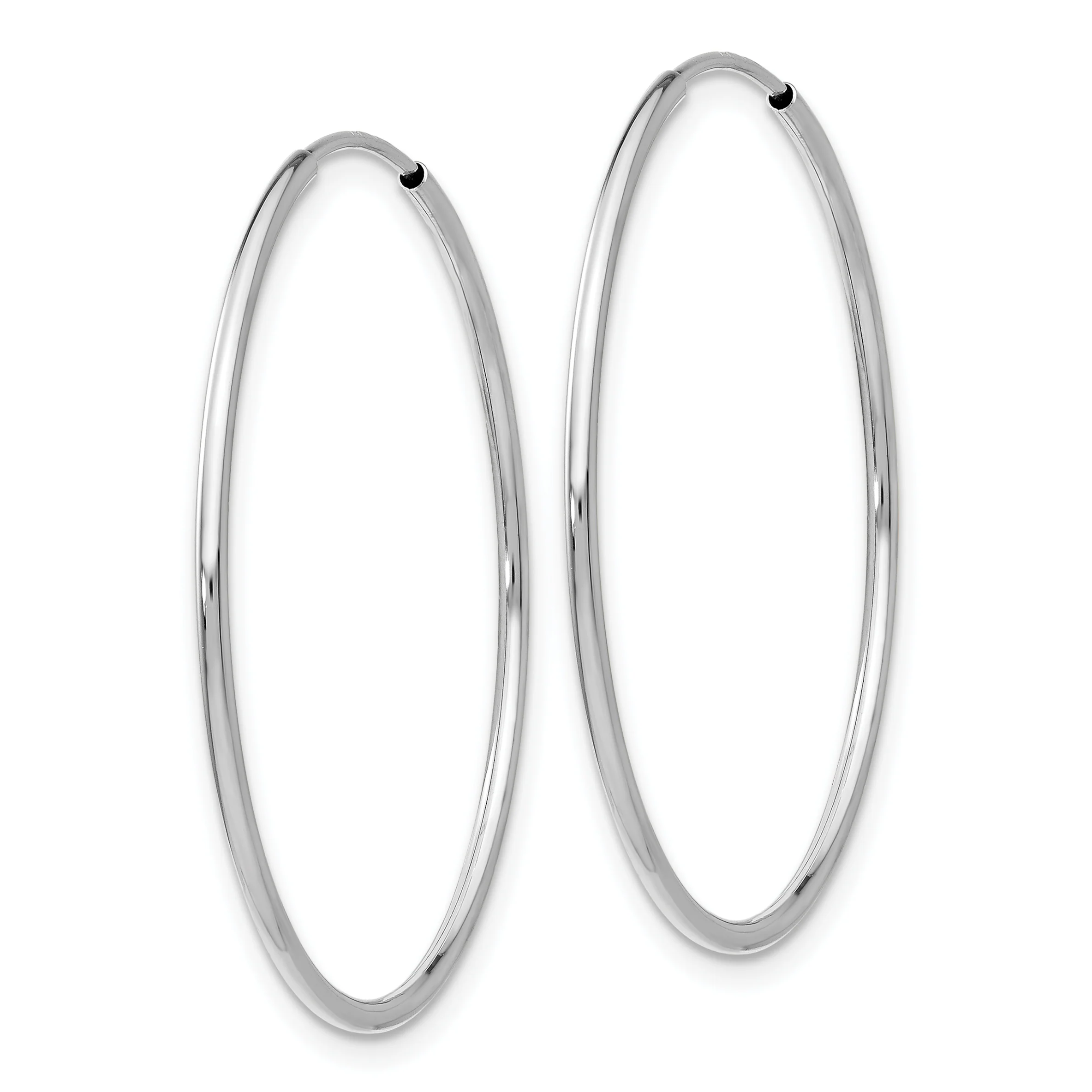 Pendientes de Aro Sin Fin en Oro Blanco de 10K - Image 2