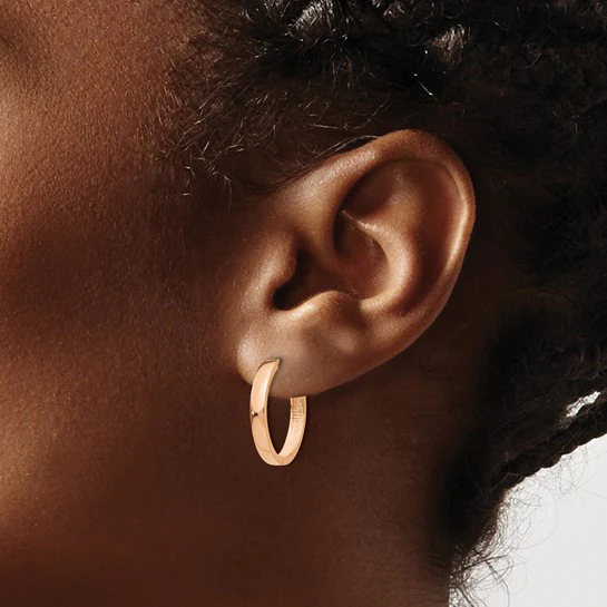 Pendientes de Aro con Bisagra en Oro Rosa de 14k - Image 4