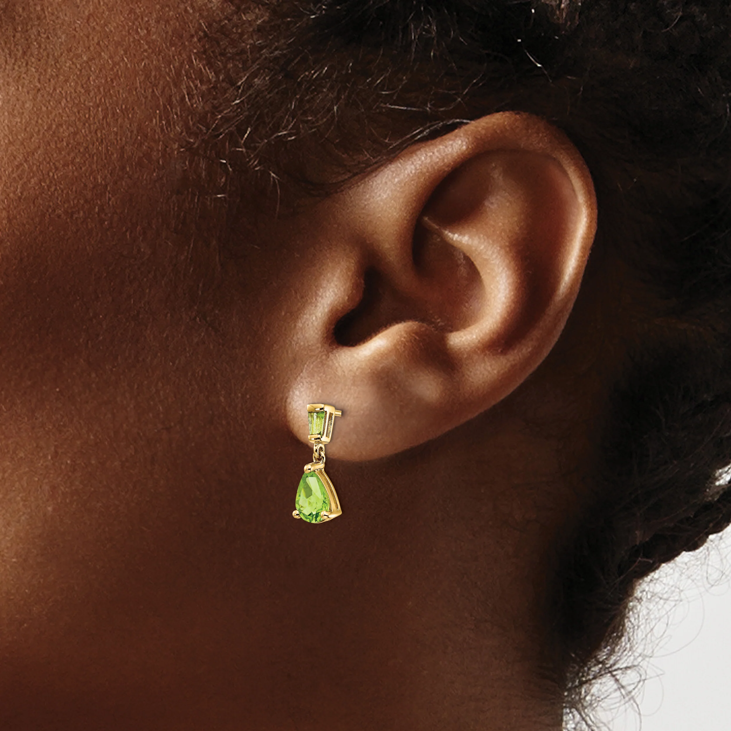 Pendientes Colgantes de Peridoto en Oro de 14k - Image 4