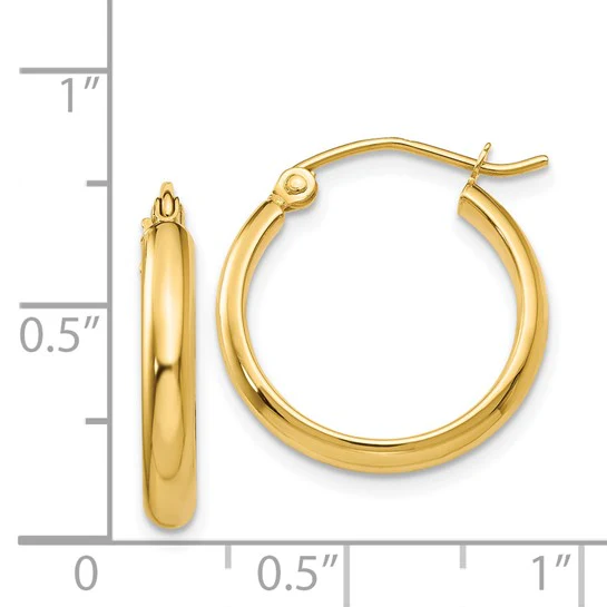 Arete de Aro Pulido en Oro de 14k - Image 3