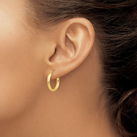 Arete de Aro Pulido en Oro de 14k - Image 4