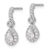 Aretes con Diamantes Cultivados en Laboratorio de 14k Oro Blanco (VS/SI+ G+)