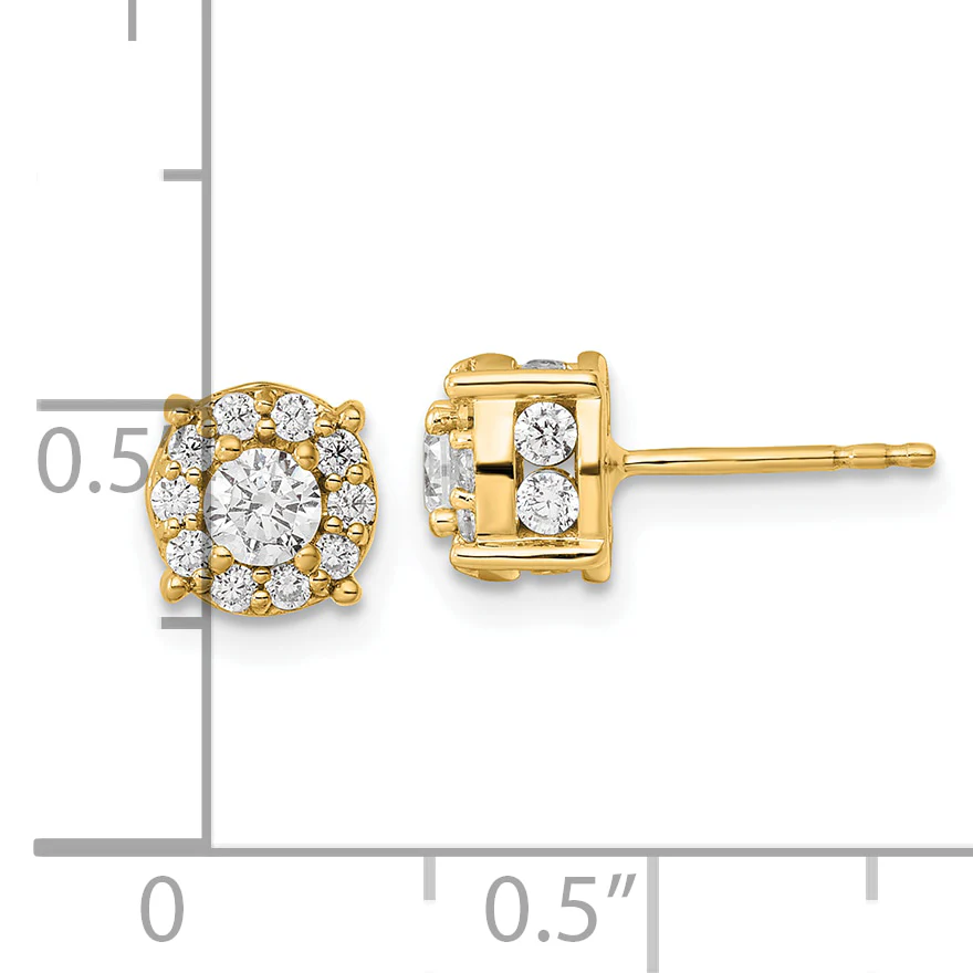 Aretes de Oro Amarillo de 14k con 1 Quilate de Diamantes Cultivados en Laboratorio - Image 3