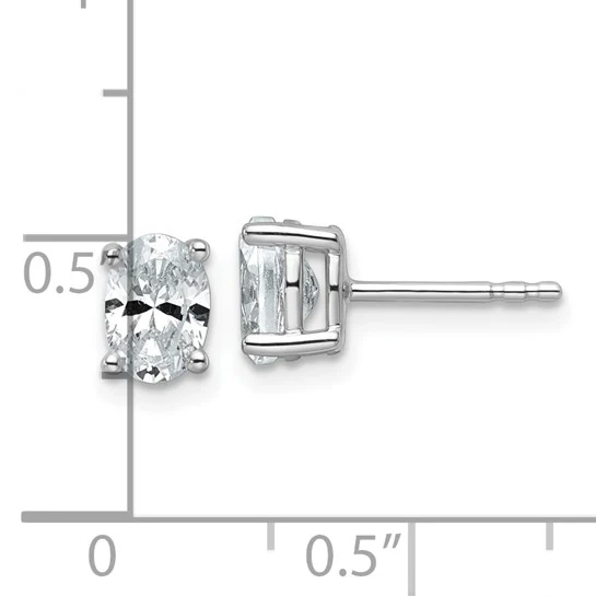 Pendientes de Estudio de Diamantes de Crecimiento en Laboratorio de 1 ct, 14k Oro Blanco con Montura de 4 Puntos (VS+ F+) - Image 3