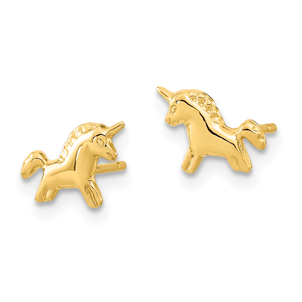Pendientes de Botón Unicornio Pulidos de Madi K en Oro de 14k - Image 2