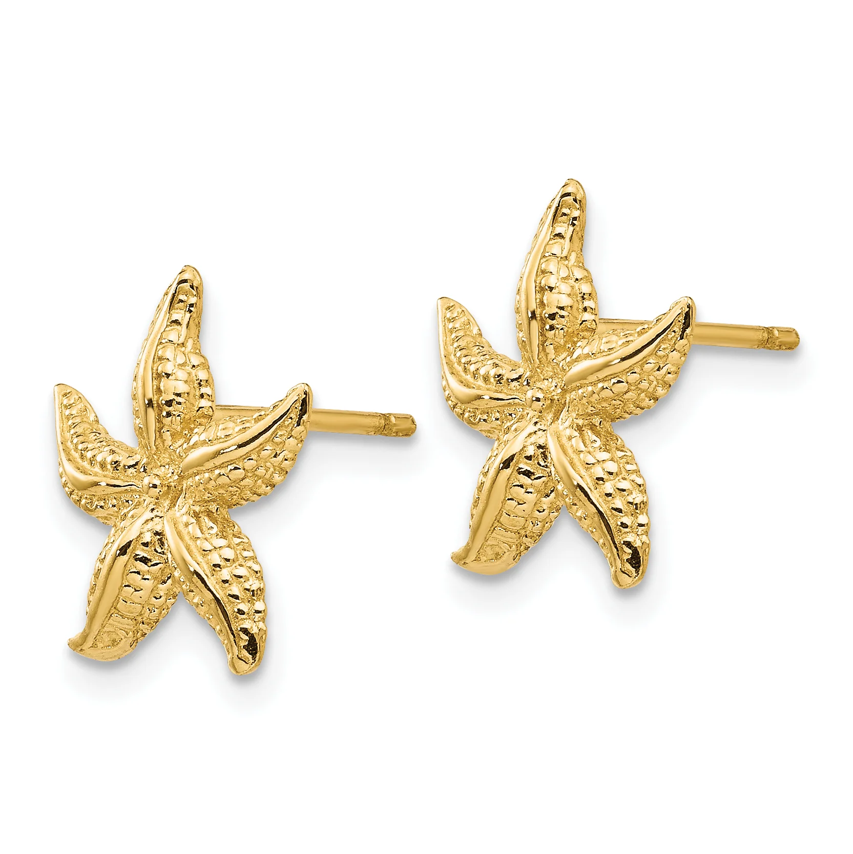 Pendientes de Botón en Oro Amarillo de 14K con Forma de Estrella de Mar - Image 2
