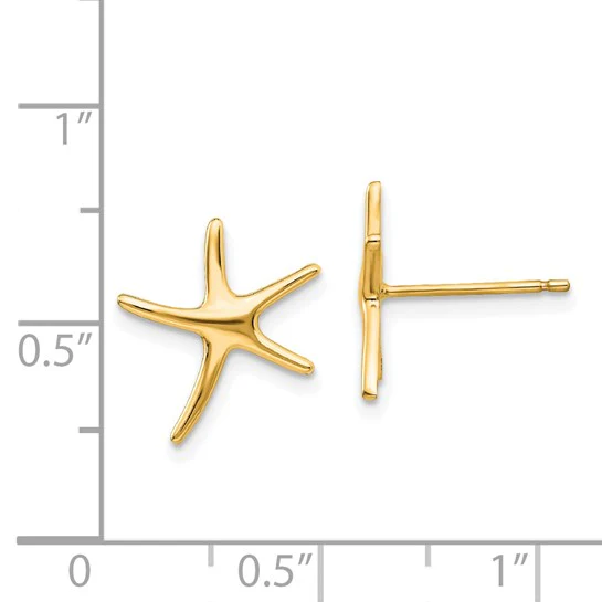 Pendientes de Estrella de Mar en Oro de 14k - Image 3