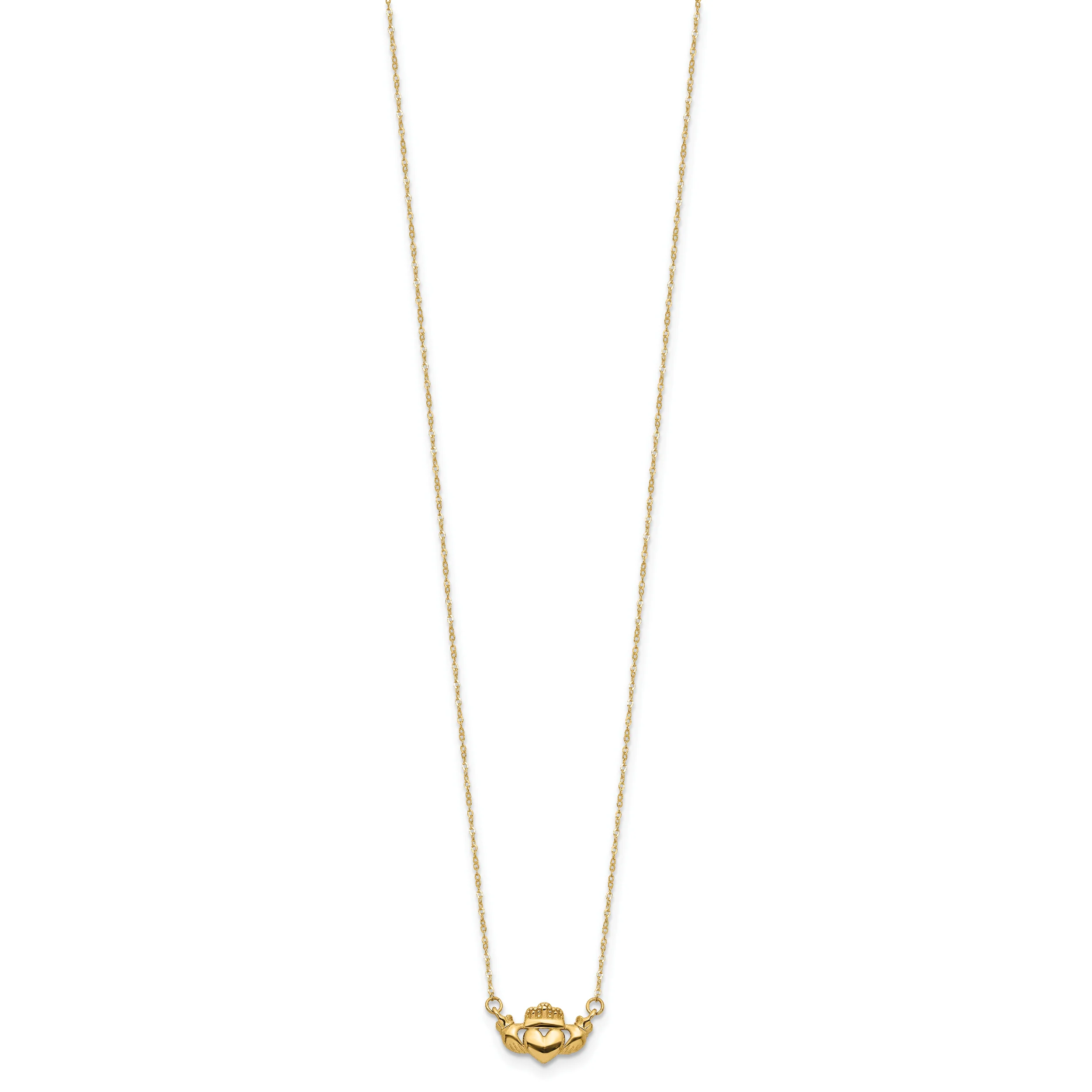 Collar Claddagh Pulido de 14K - Image 2