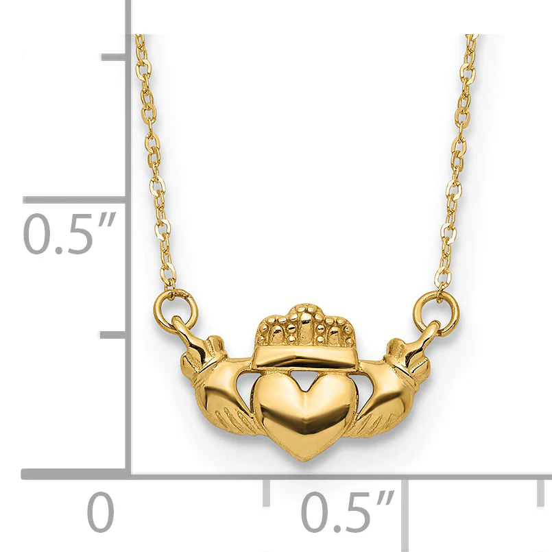 Collar Claddagh Pulido de 14K - Image 3