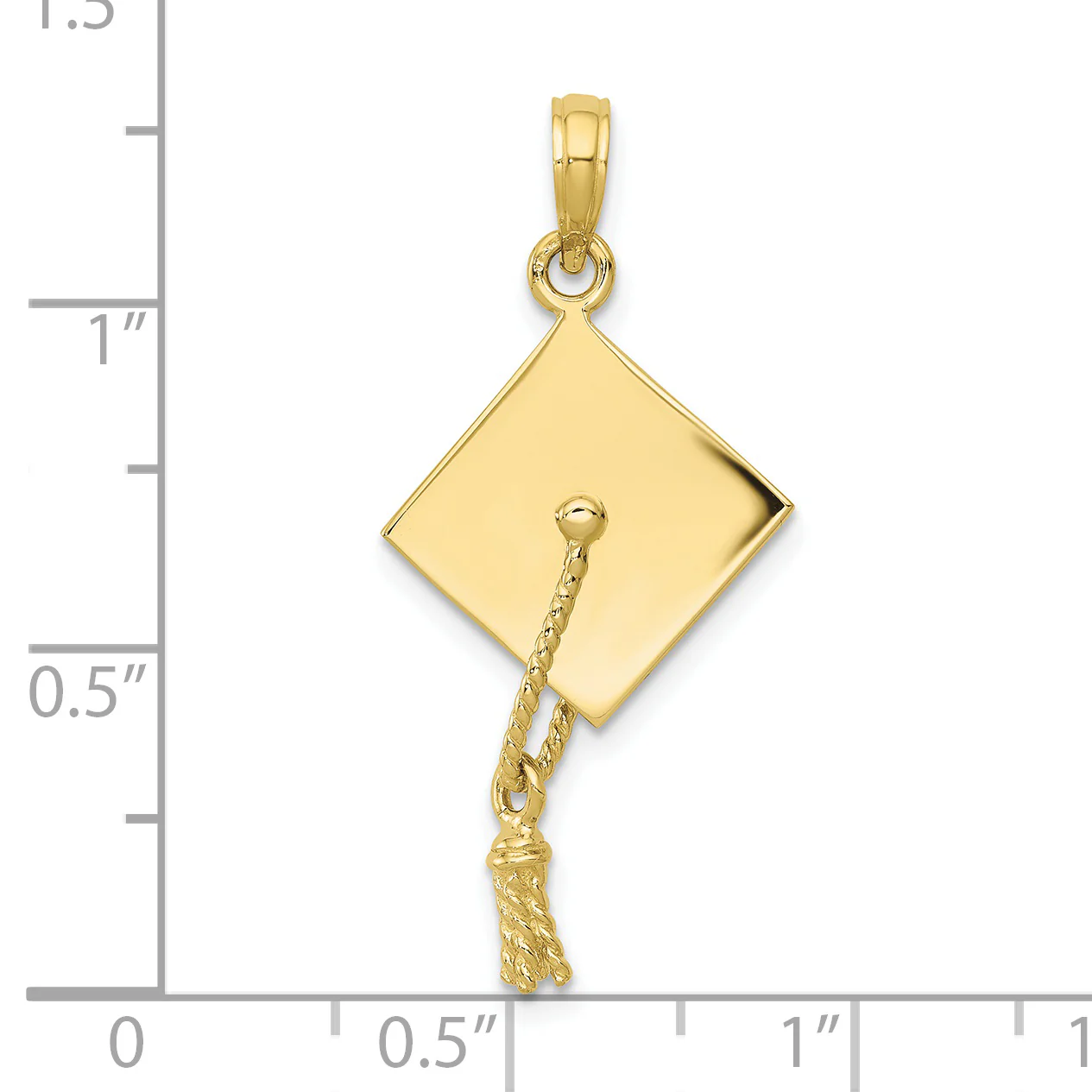 Colgante de Gorra de Graduación en 3D Sólido de Oro Amarillo de 10K - Image 2