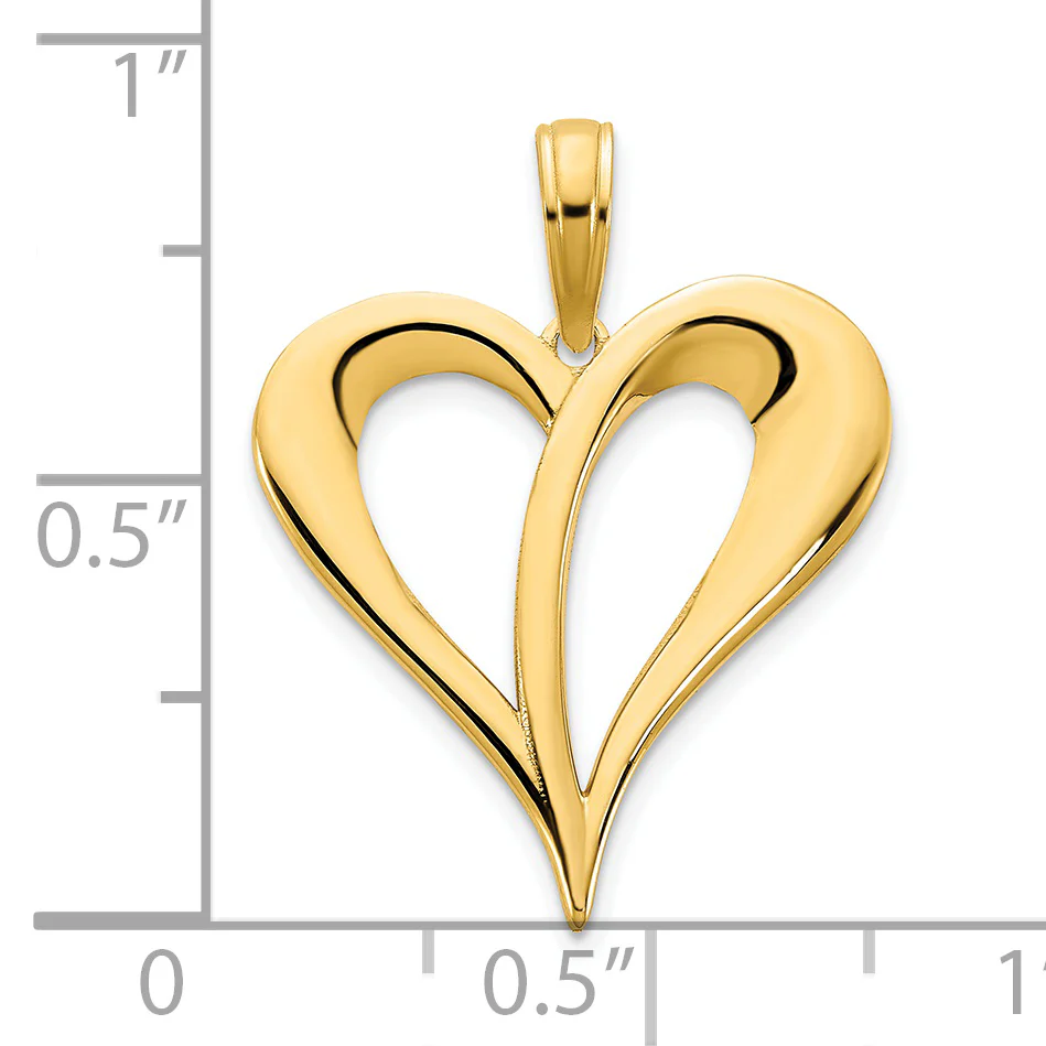 Colgante de Corazón Abierto en Oro de 14k - Image 3