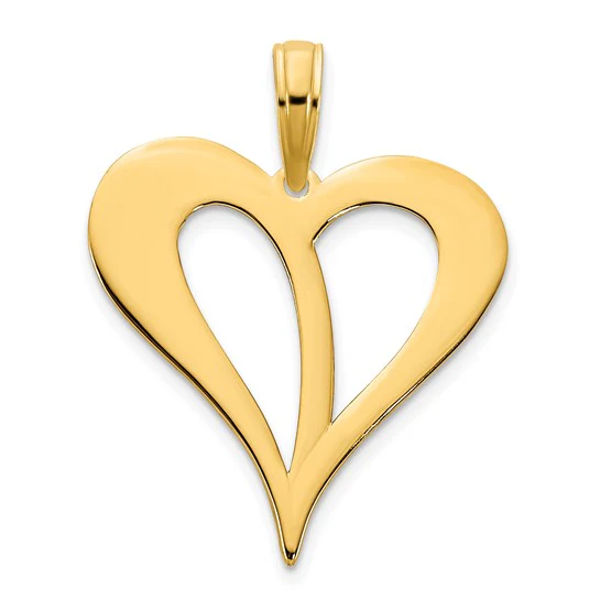 Colgante de Corazón Abierto en Oro de 14k - Image 4