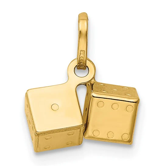Dije de Dados en 3D en Oro Amarillo de 14K - Image 4