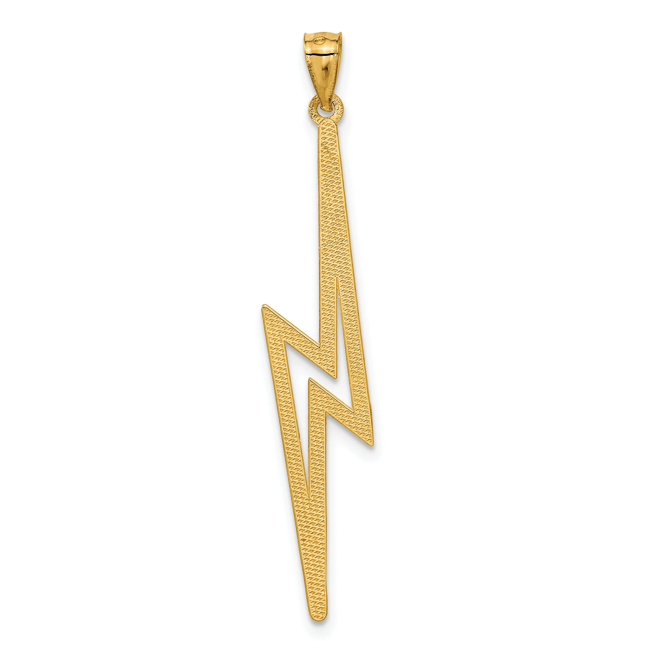 Colgante de Rayo D/C Pulido en Oro Amarillo de 14K - Image 3
