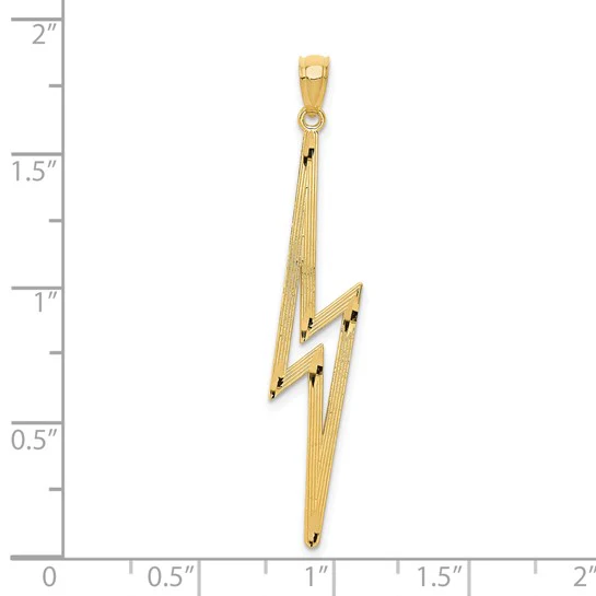 Colgante de Rayo D/C Pulido en Oro Amarillo de 14K - Image 4