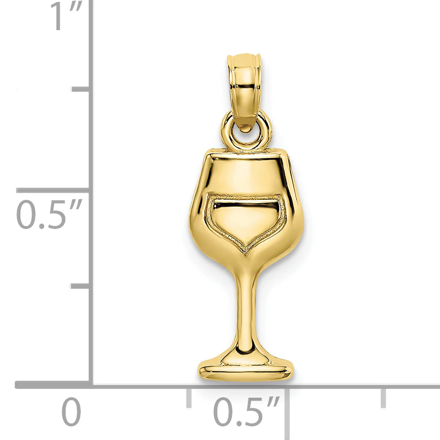 Dije Copa de Vino en Oro Amarillo de 10K - Image 2