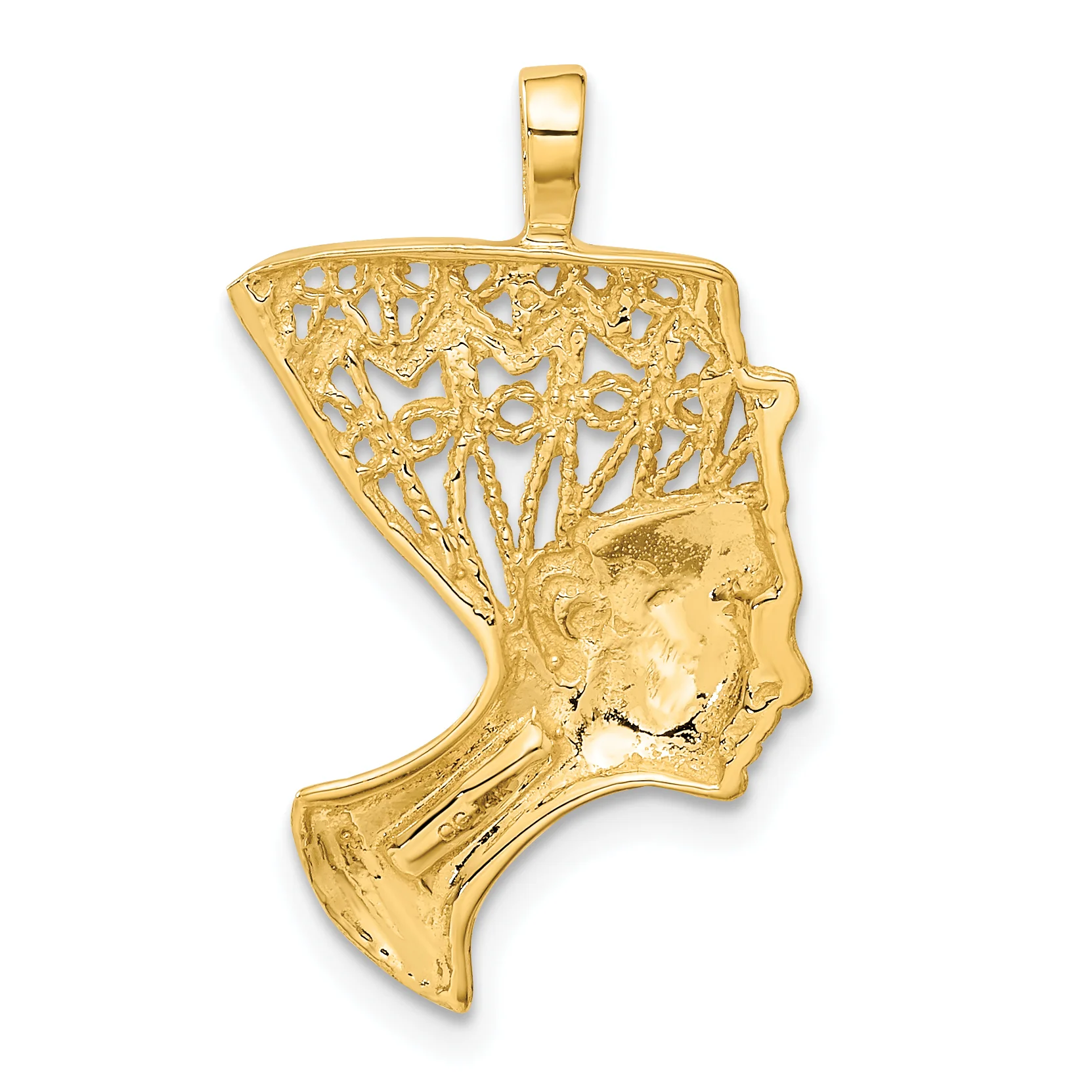 Dije de Nefertiti Satinado y D/C en Oro de 14k - Image 3
