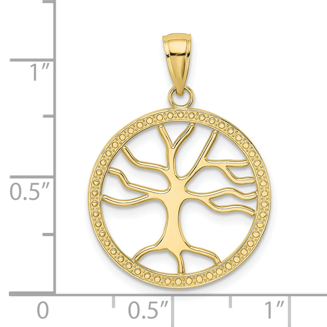 Dije Grande Árbol de la Vida en Marco Redondo en Oro Amarillo de 10K - Image 2